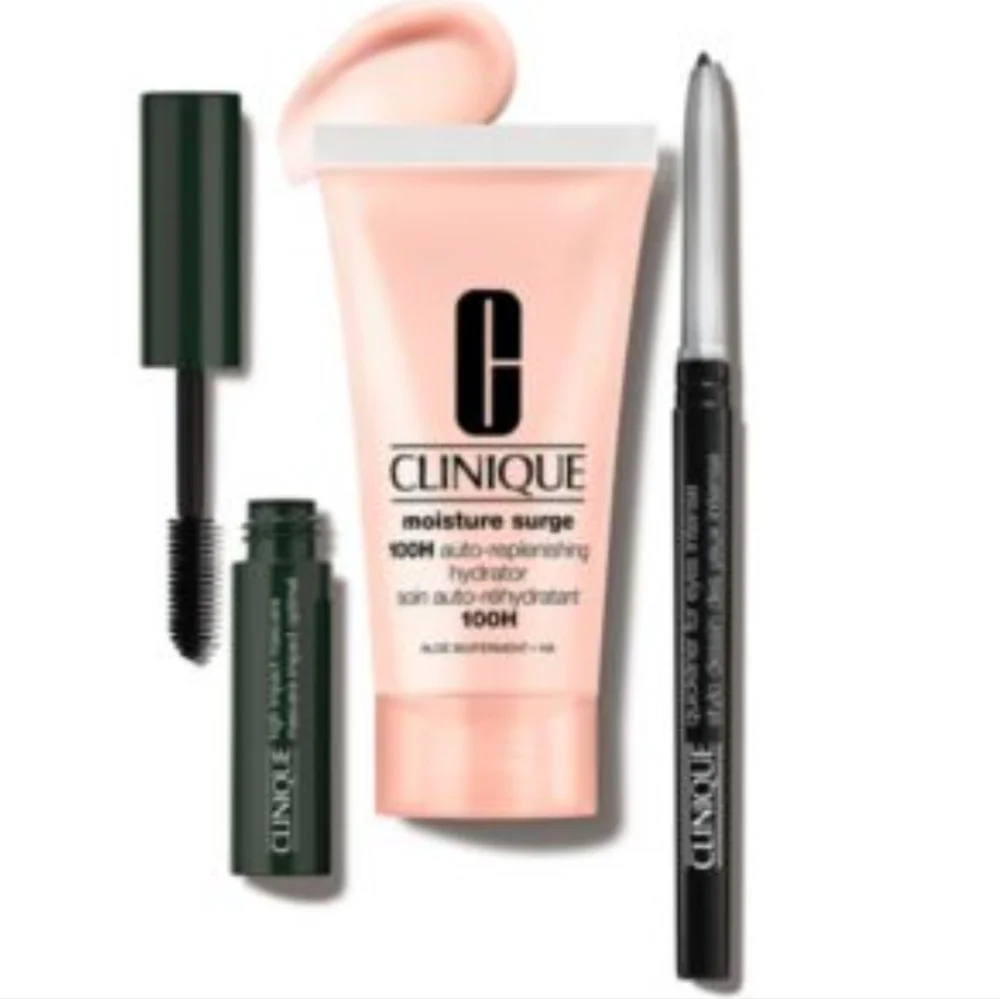 Clinique Moisture Surge and Makeup Set Blk Mascara And Eyeliner
